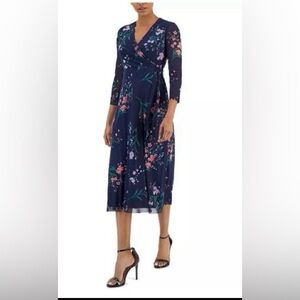New👌 ANNE KLEIN
Women's Floral-Print Wrap-Style Midi Dress/ Xl